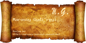 Marossy Györgyi névjegykártya